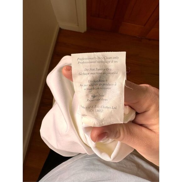 Yumi Eto White Midi Off Shoulder Chic Dress Size 40/8 - Picture 11 of 12